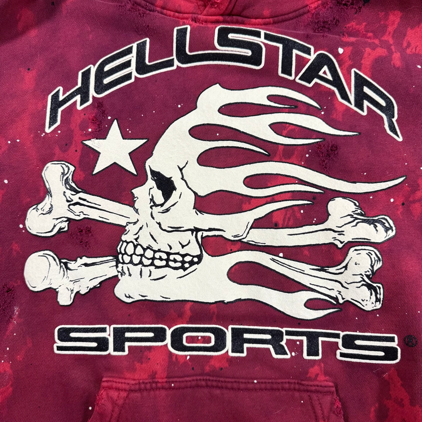 Hellstar Sports Red Tye-Dye Skull Hoodie
