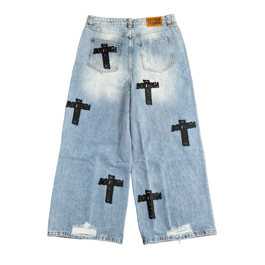 Bottega Desires Holy Grail Denim Jeans, Back