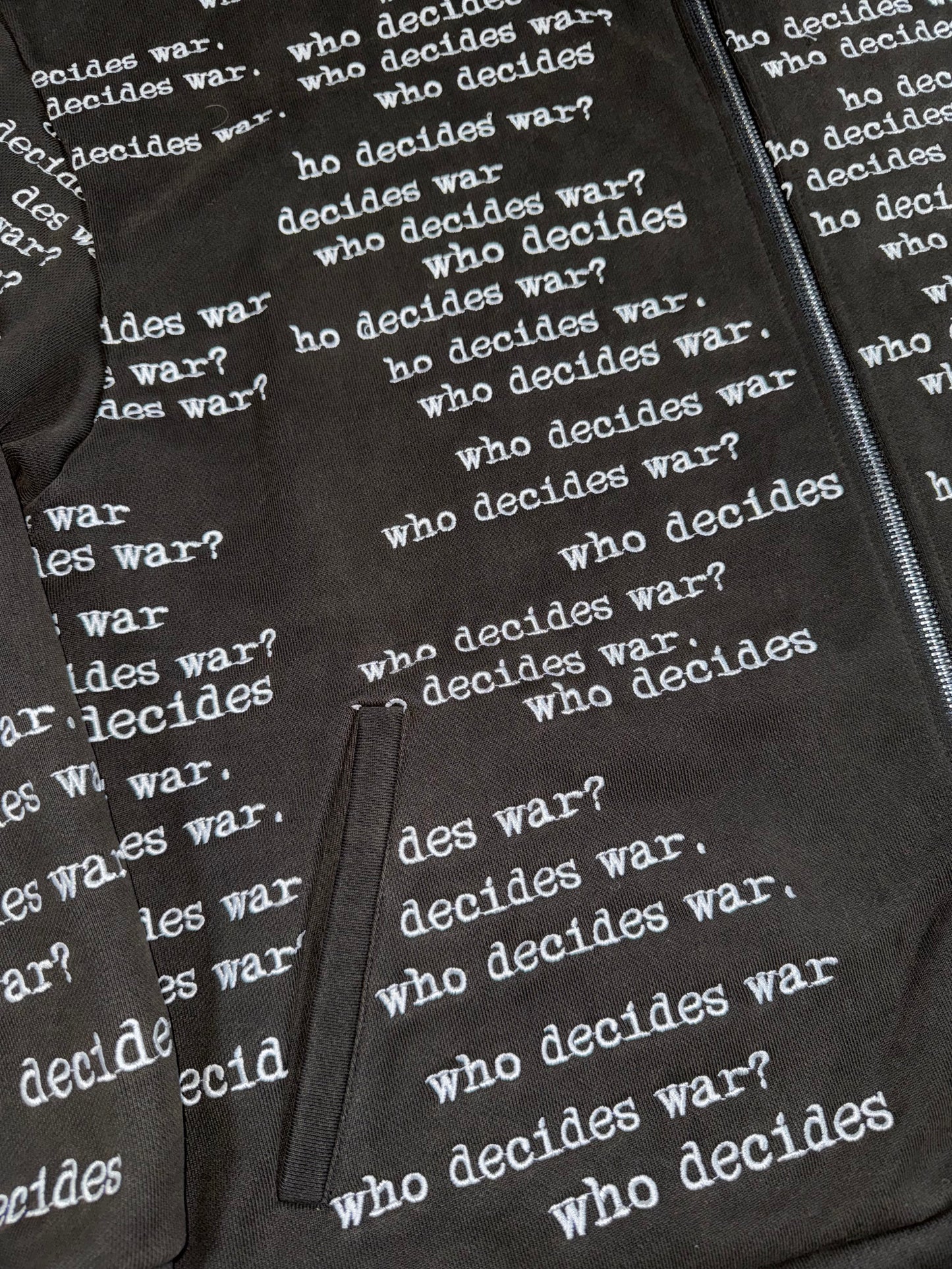 Who Decides War Black Scripture Zipper Hoodie