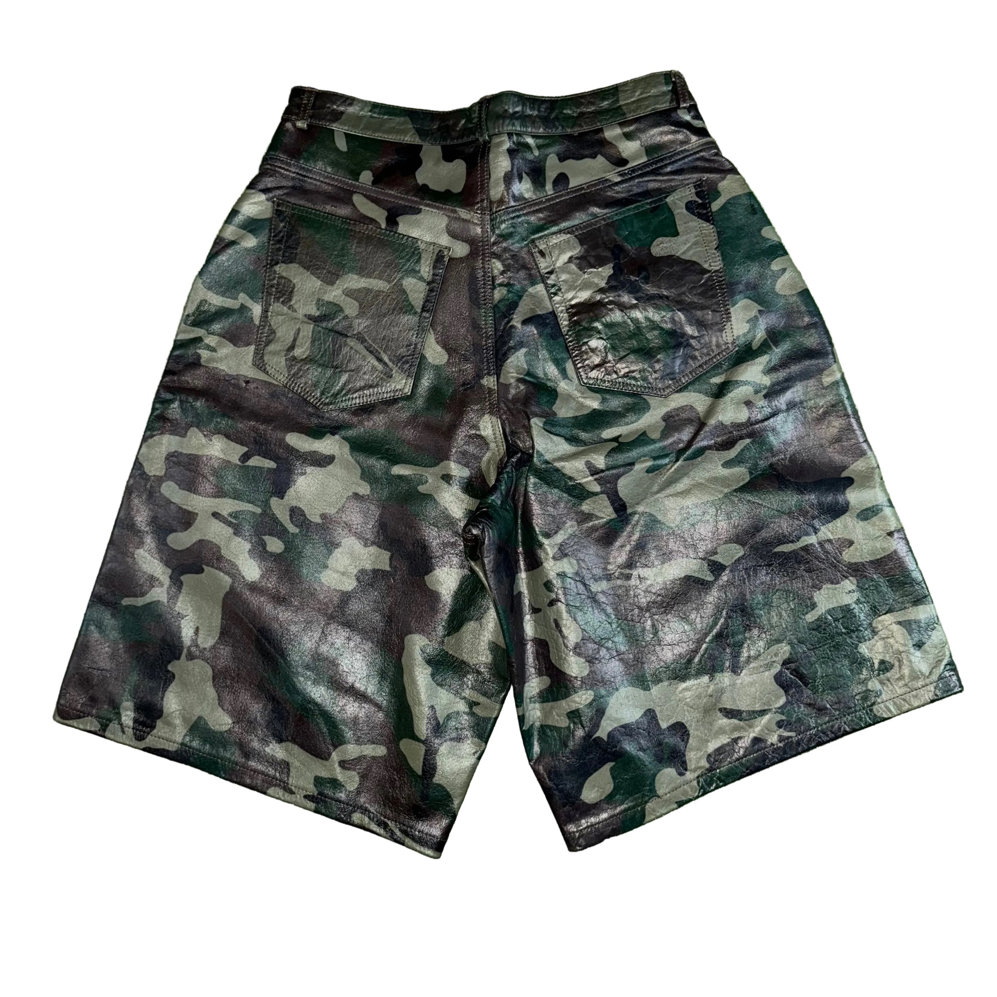 GV Gallery Raspberry Hills Camo Leather Shorts, Back