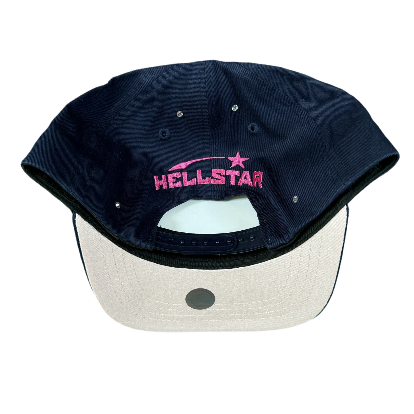 Hellstar OG Logo Rhinestones Snapback ‘Navy/Pink’