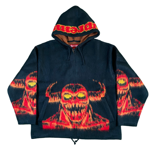 Supreme x Toy Machine Hooded Zip Up Sweatshirt