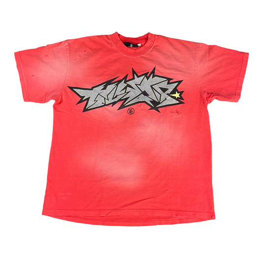 Hellstar Red Crack Print T-shirt