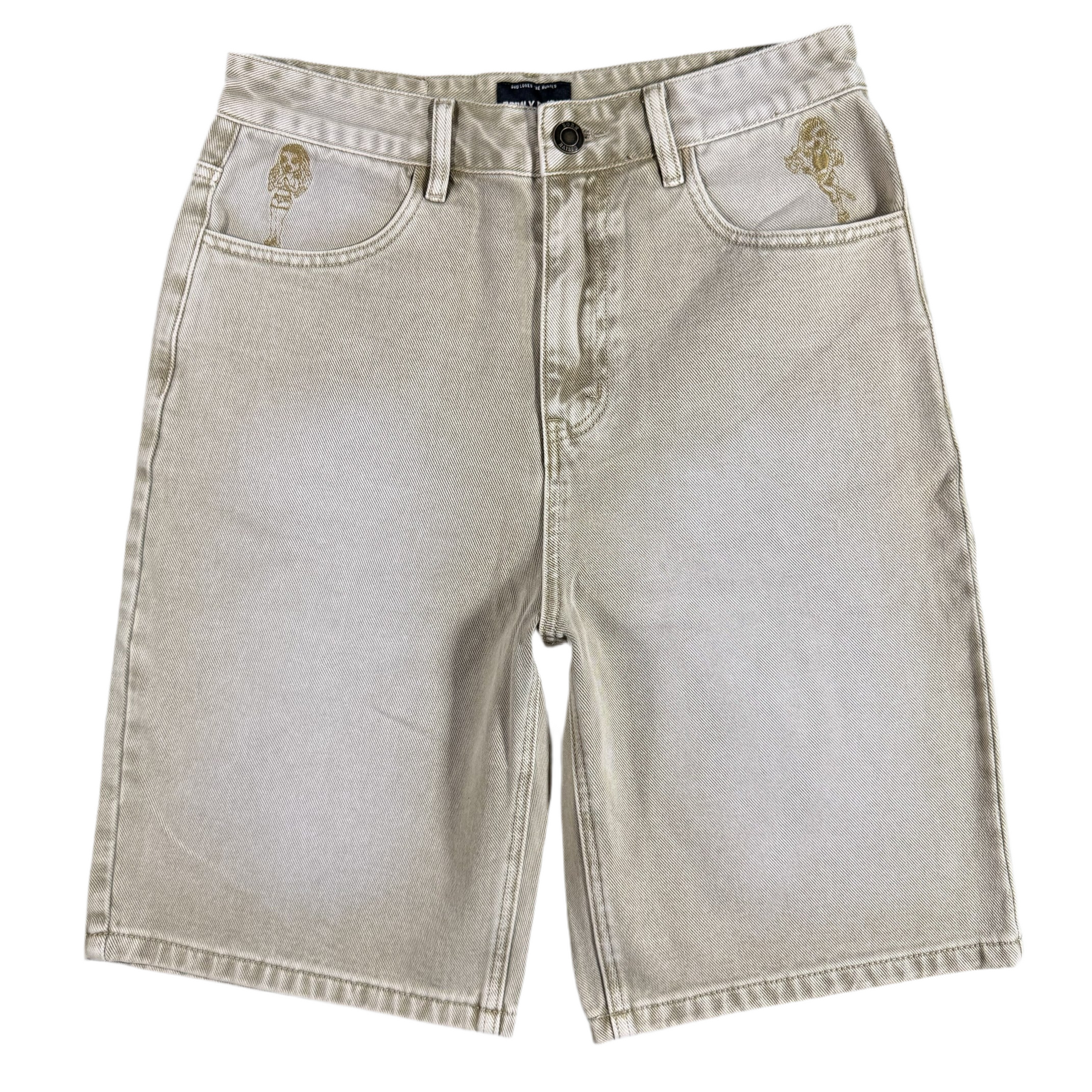 Born x Raised x Mister Cartoon Temptation Denim Shorts Khaki, Front