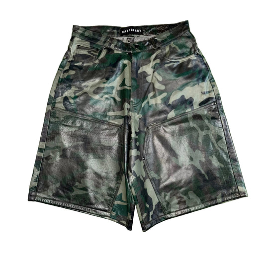GV Gallery Raspberry Hills Camo Leather Shorts, Front