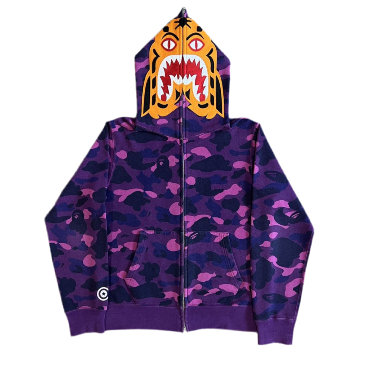 Bape Purple Camo Tiger Zip Up Hoodie