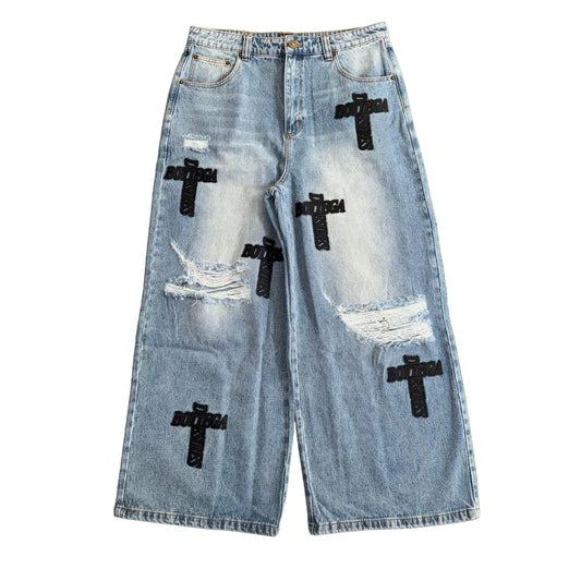 Bottega Desires Holy Grail Denim Jeans, Front