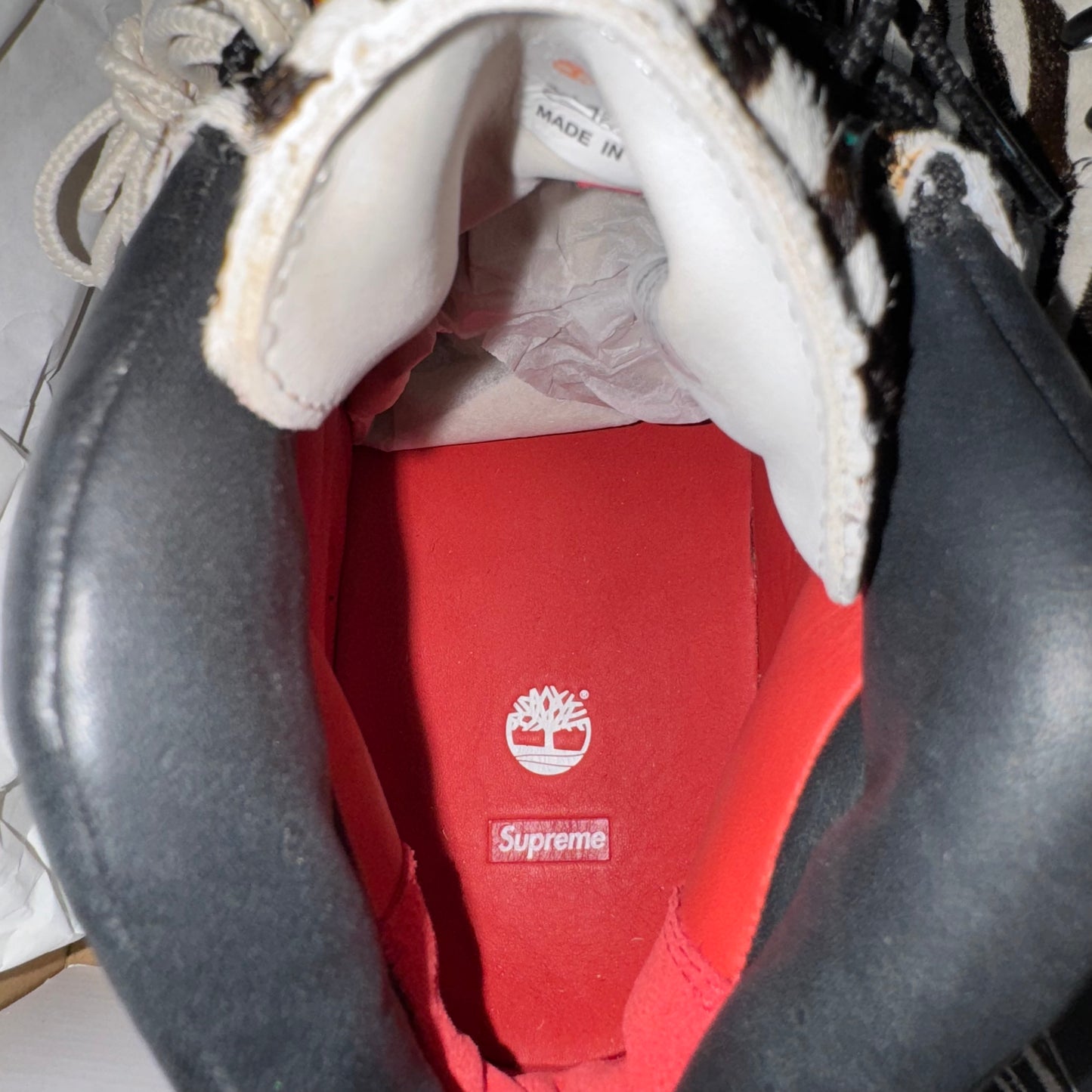 Timberland x Supreme Field Boot Mid Lace Up Zebra