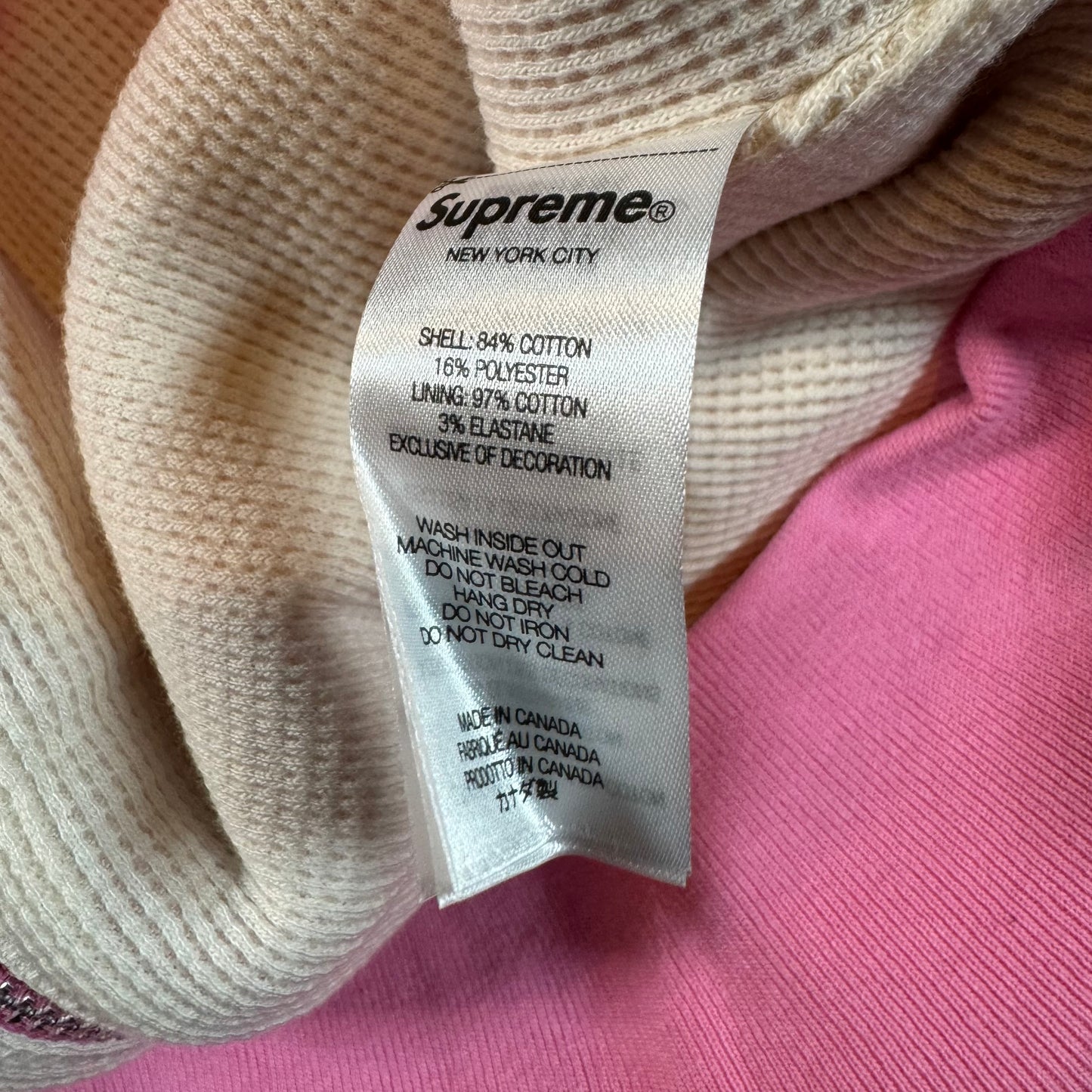 Supreme Arc Thermal Lined Zip Up Hooded Sweatshirt