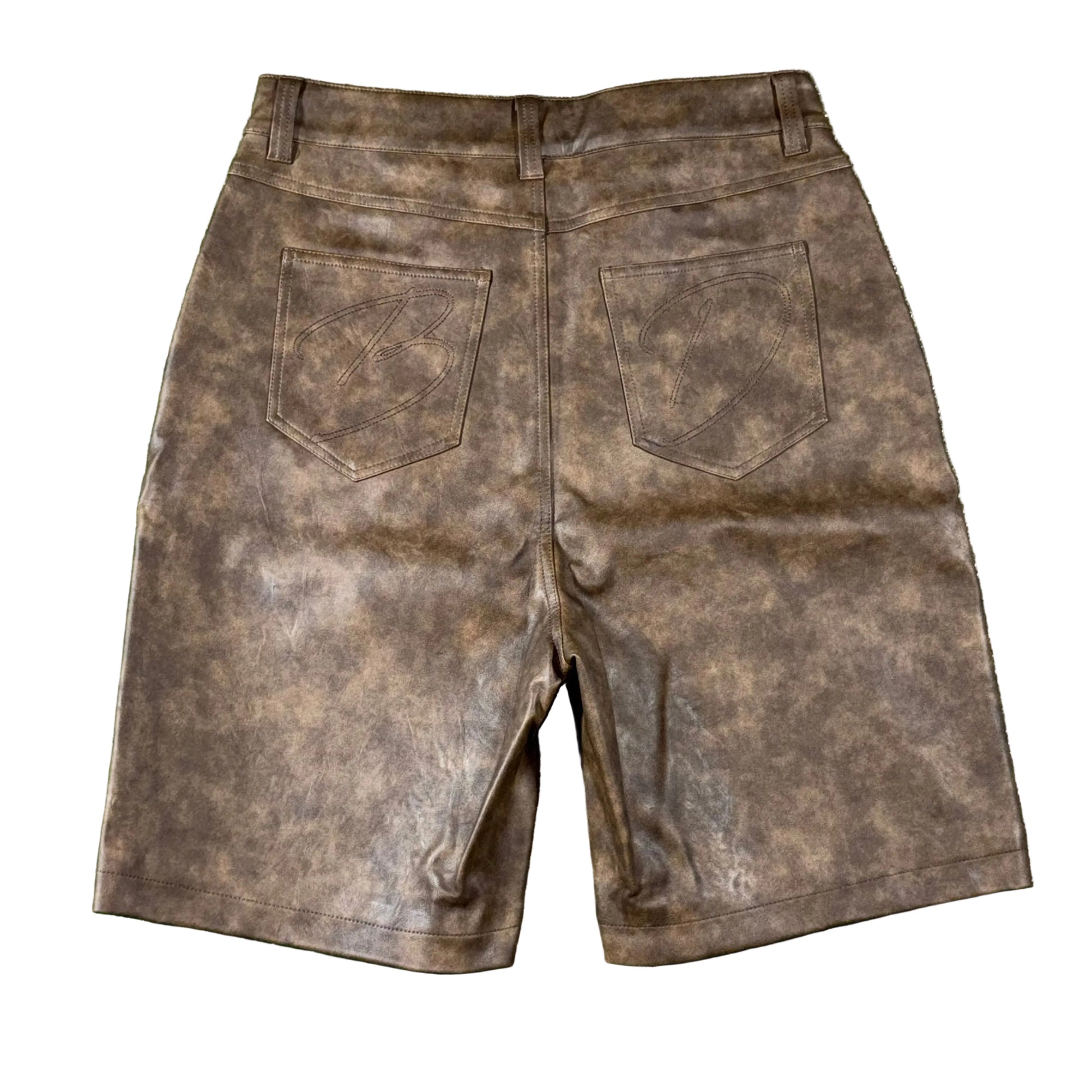 Bottega Desires Leather Shorts, Back
