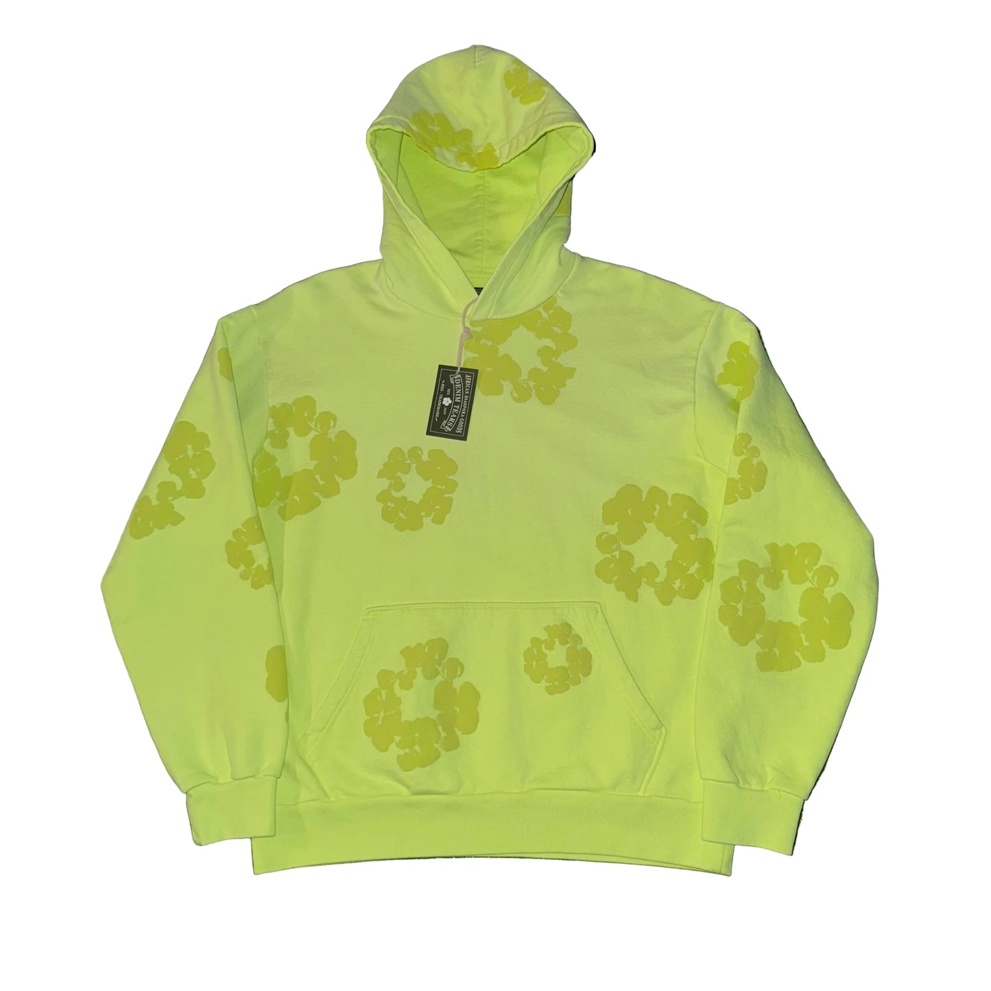 Denim Tears Mono Cotton Wreath Hoodie ‘Neon Green’, Front