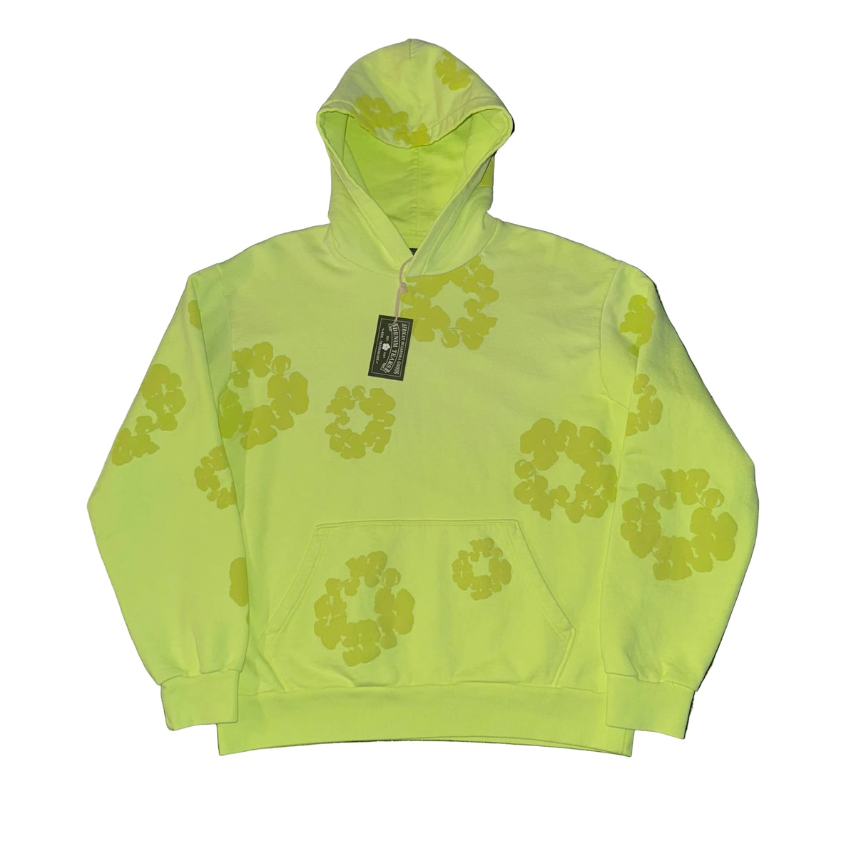 Denim Tears Mono Cotton Wreath Hoodie ‘Neon Green’, Front