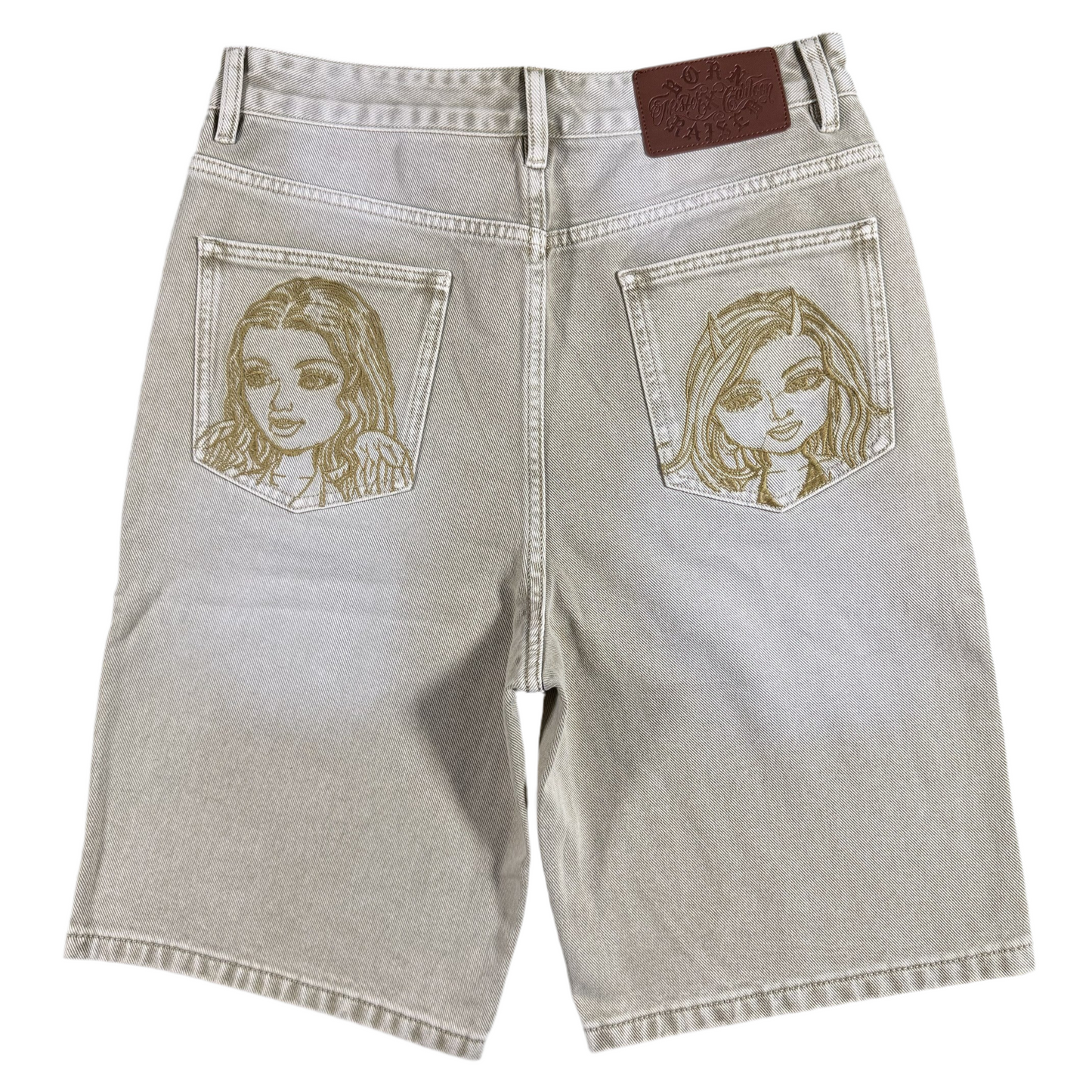 Born x Raised x Mister Cartoon Temptation Denim Shorts Khaki, Back