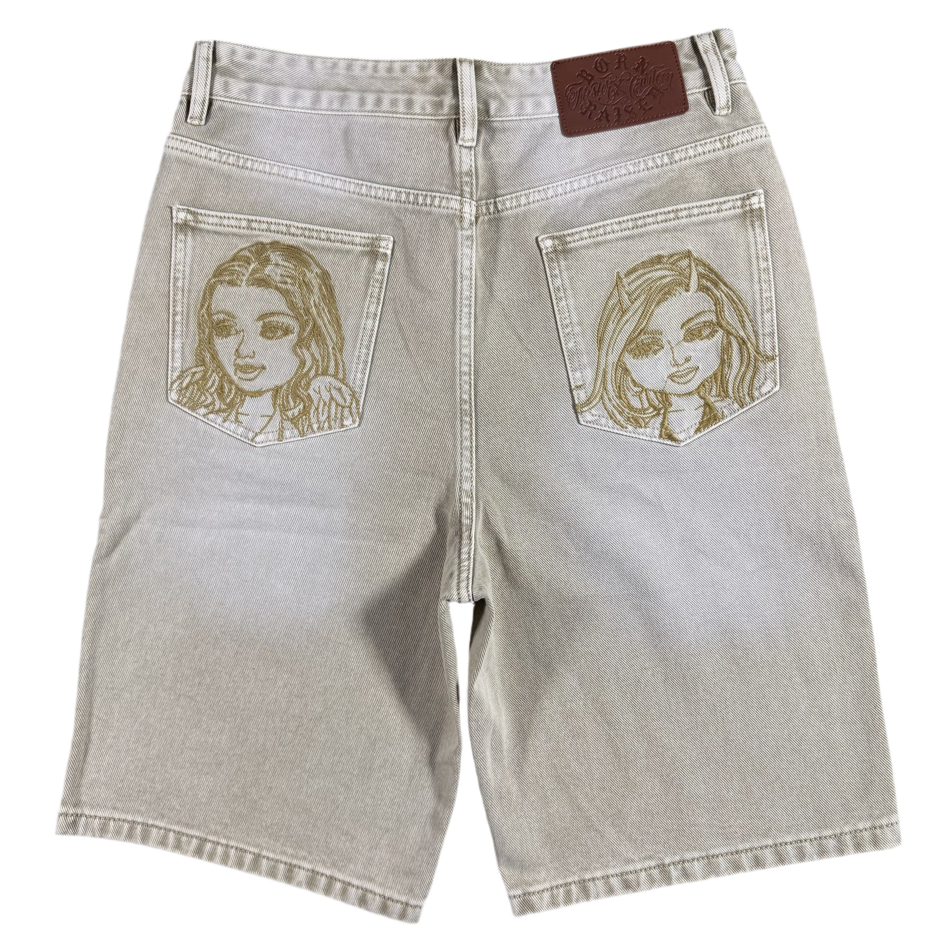 Born x Raised x Mister Cartoon Temptation Denim Shorts Khaki, Back