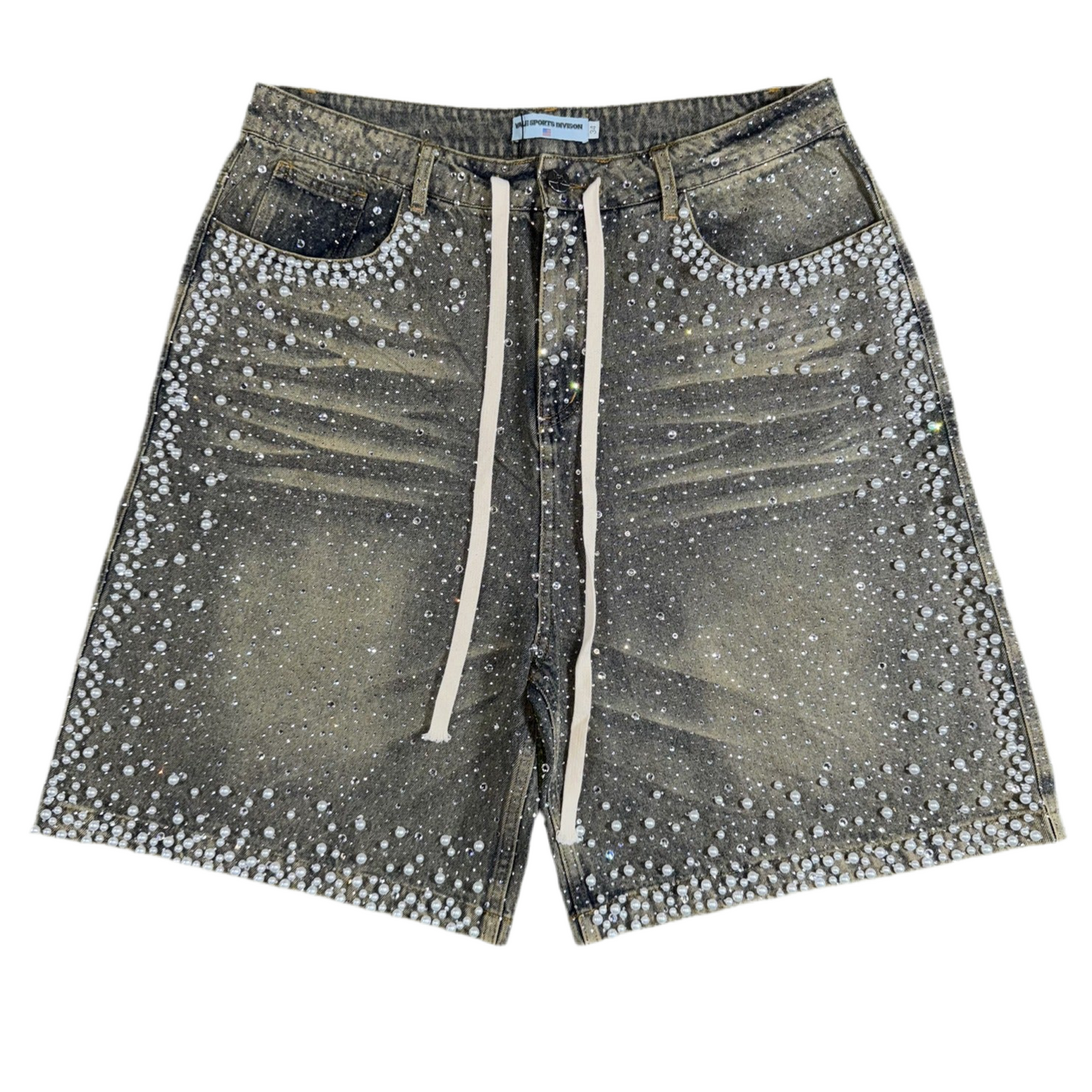 Vale Blue Rainstorm Jorts, Front