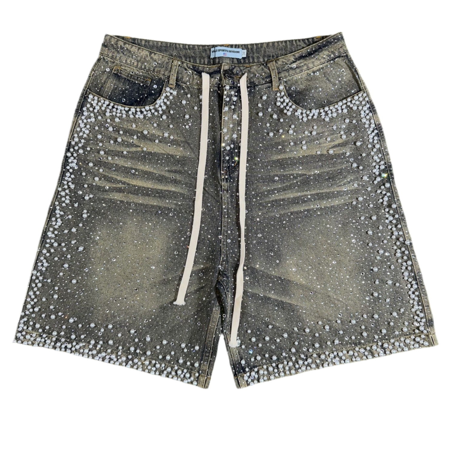 Vale Blue Rainstorm Jorts, Front