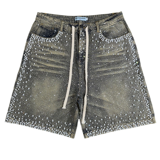 Vale Blue Rainstorm Jorts, Front