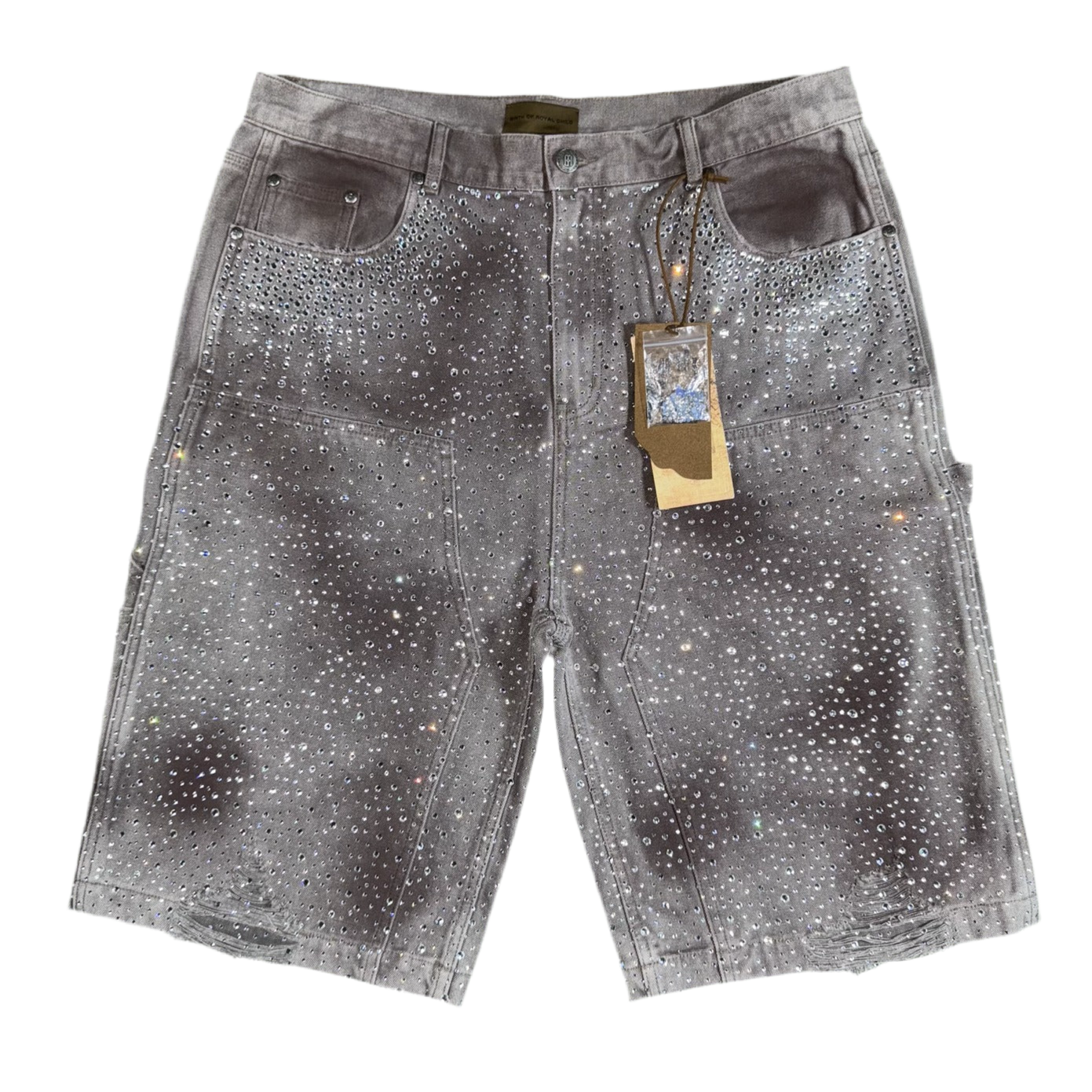 Birth Of Royal Child Redial 20k Diamond Shorts in Washed Brown, Front