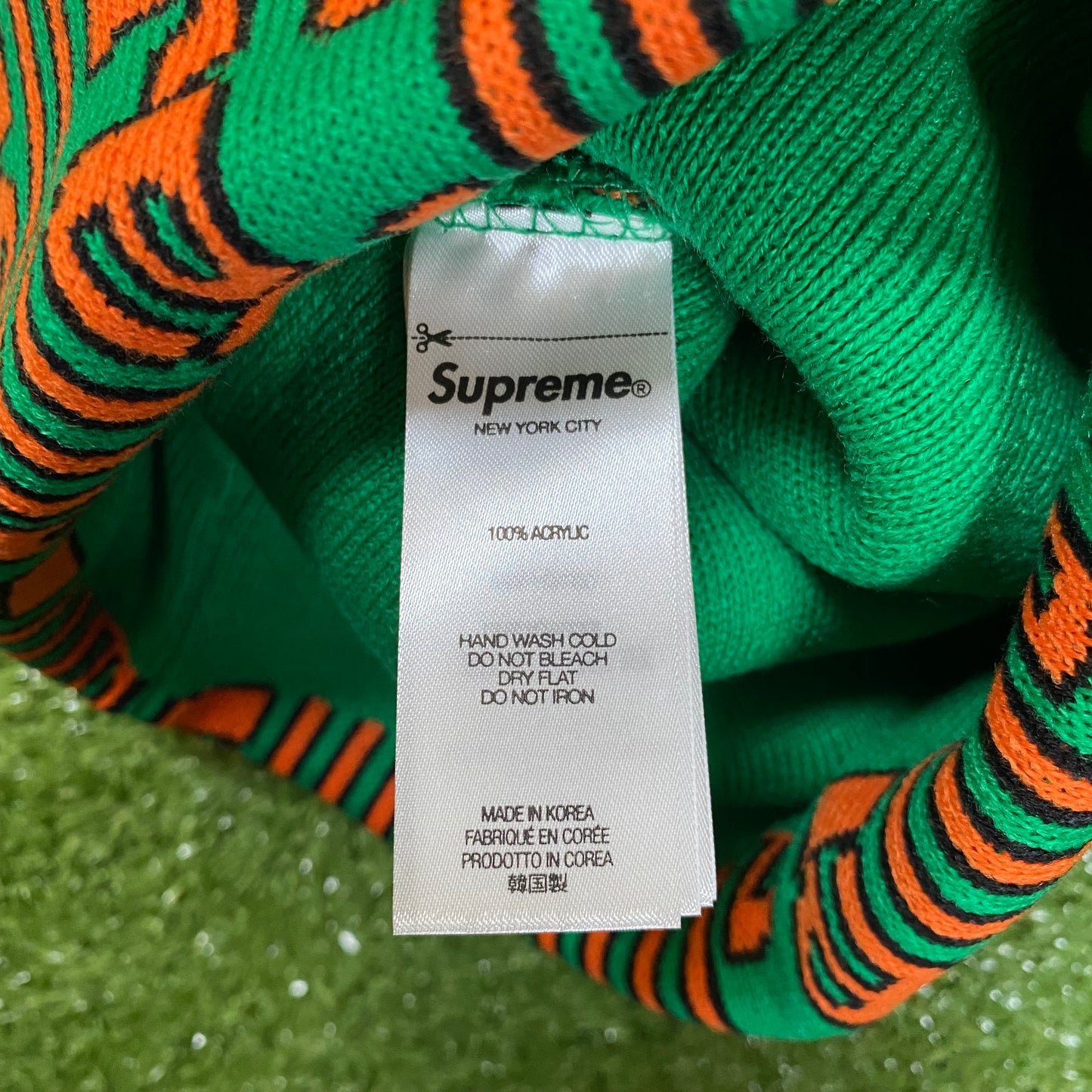 Supreme Vertical Green Beanie